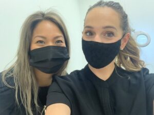 Program participants Marlene De Abreu and Sharlene Camaya are working together in Mississauga